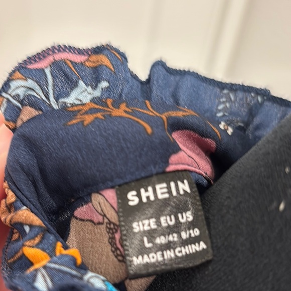 Blue maxi gown with long bishop sleeves and mock neck for wedding guest - Picture 2 of 4